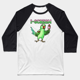 I-Scream Alexandrine Parakeet with Icecream Baseball T-Shirt